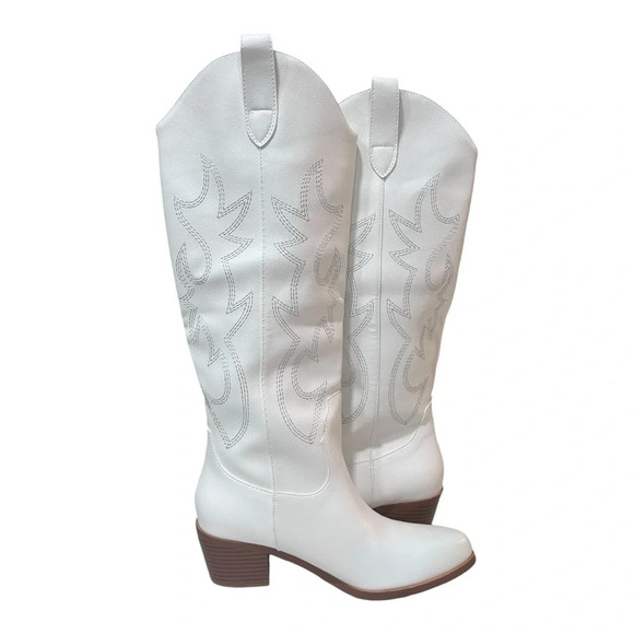 Western Cowboy Boots for Women Knee High Wide Calf Embroidered Southwestern - Picture 6 of 10